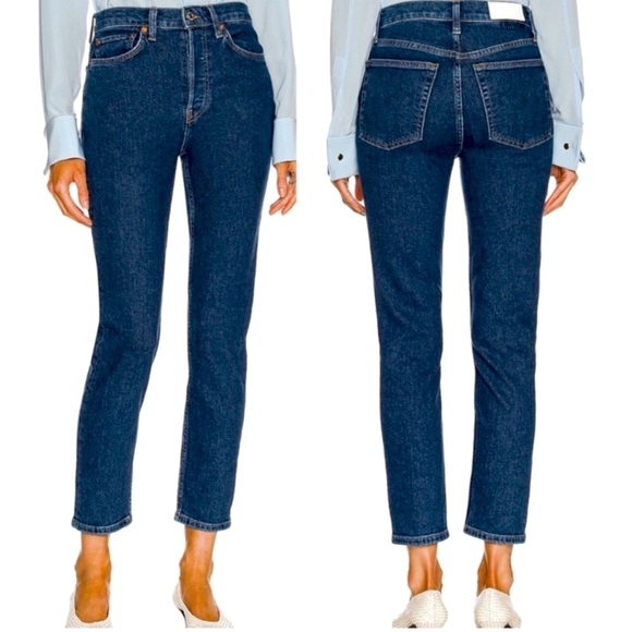 Re/Done Denim - New Re/Done 90s Ankle Straight Jeans Classic Originals Size 25 Dark Blue